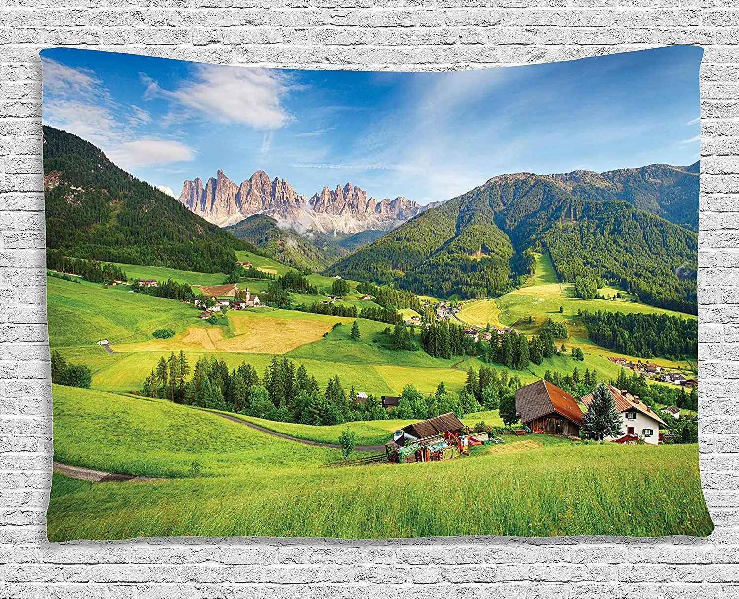 La naturaleza Paisaje de la Decoración de la Galería de los Alpes en la Primavera, con Hierba Fresca Cielo y las Majestuosas Montañas de mago de Arte de Decoración para Colgar en Pared 0
