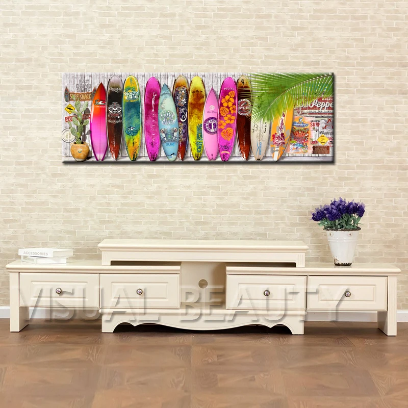 1 Pieza de Lona de Carteles y Grabados Sunmmer Tabla de surf de Impresión de la Decoración del Hogar, Pintura de Estilo Moderno, Sala de estar Decoración de Fotos 0