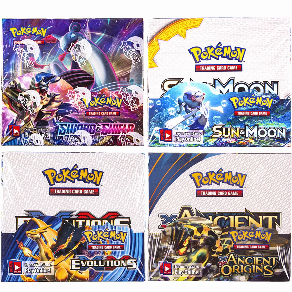 324Pcs/cuadro de Todas las Versiones Tarjetas Pokemon XY del Sol y la Luna con la Espada y el Escudo 36 Pack de Refuerzo de la Caja de Recogida de Juguetes 0