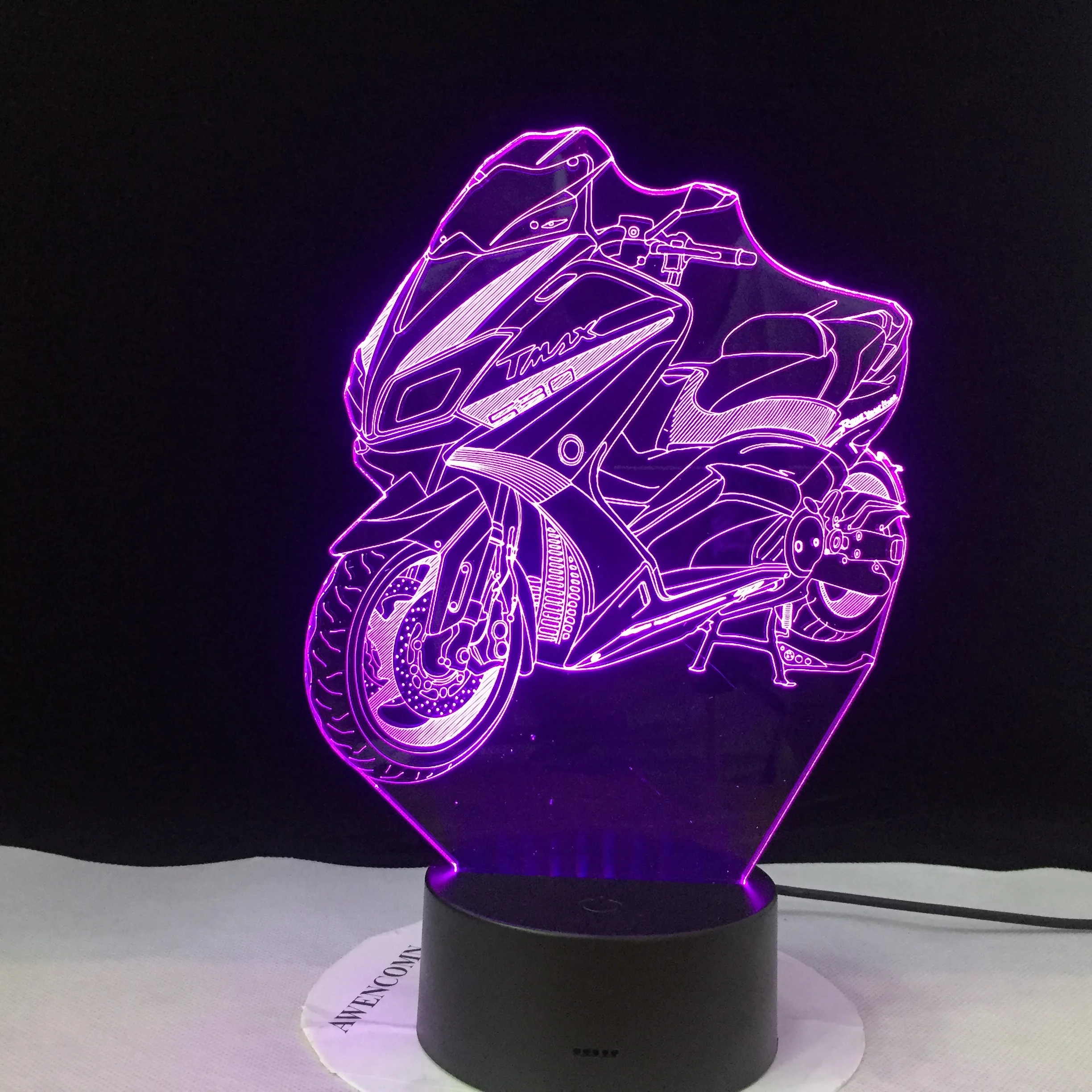 Modelo de la motocicleta Luminoso 3D Ilusión de la Lámpara del Led Táctil a color, lámpara de noche la Iluminación del Flash Brillan en la Oscuridad Motor Juguetes Dropshipping 0
