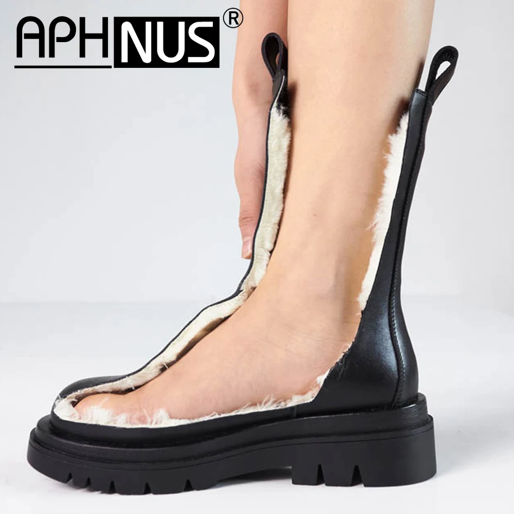 APHNUS Chelsea Botas de Mujer Corto Tobillo Botines de mitad de la Pantorrilla de la Rodilla de Combate a Caballo Baja a Mediados de los Tacones de las Bombas de los Pisos de la Mujer 2020 Zapatos Para las Mujeres 0