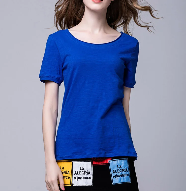 2020 Clásico de algodón de alta calidad casual de manga corta transpirable de las mujeres T-shirt 0