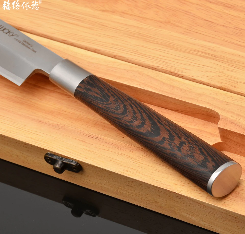 La Mano izquierda de Sushi Cuchillo de Cocina Alemania 1.4116 de Acero Inoxidable de 24 27 30 cm Sashimi Japonés Yanagiba Cuchillos con Wenge Manejar 11+GW 0
