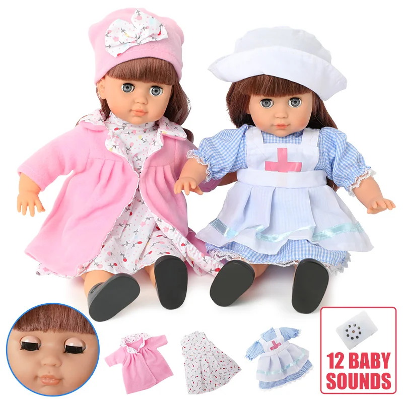 14 pulgadas reales bebe reborn Dolls Simulación de sonido de juguetes 36cm de suave Silicona DIY vestido de la Muñeca del Bebé regalos de Cumpleaños para los Juguetes de las niñas 0