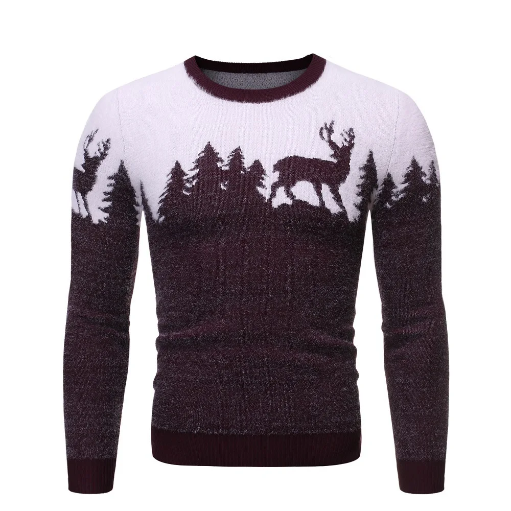 Caliente el estilo de otoño/invierno 2020 masculino de Navidad de los ciervos jersey suéter casual suéter de punto que adelgaza la tendencia masculina 0