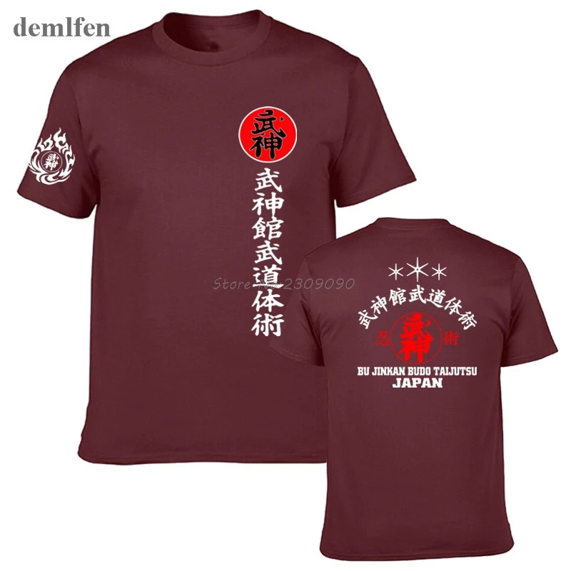 Nuevo Samurai de Japón Camiseta de los Hombres Shotokan Karate Bujinkan Dojo Pro Wrestling Shinobi T-shirt Tops Ninjutsu Kanji Camisetas de Algodón Camisetas 0