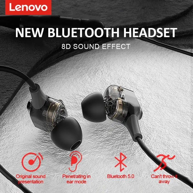 Original Lenovo QE66 V5.0 Inalámbrica Bluetooth Auriculares Cuatro Altavoces Estéreo Magnético Neckband Deportes Auriculares Auriculares De Xiaomi 0