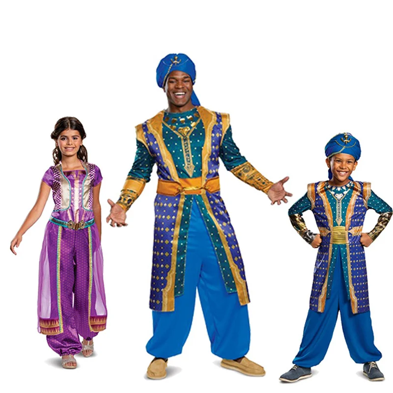 Adulto/Niño Fiesta De Halloween Cosplay Traje De Aladdin Aladino De La Lámpara Del Genio De Las Niñas Vestido De Princesa Jasmine Festival De Ropa Rave Traje 0