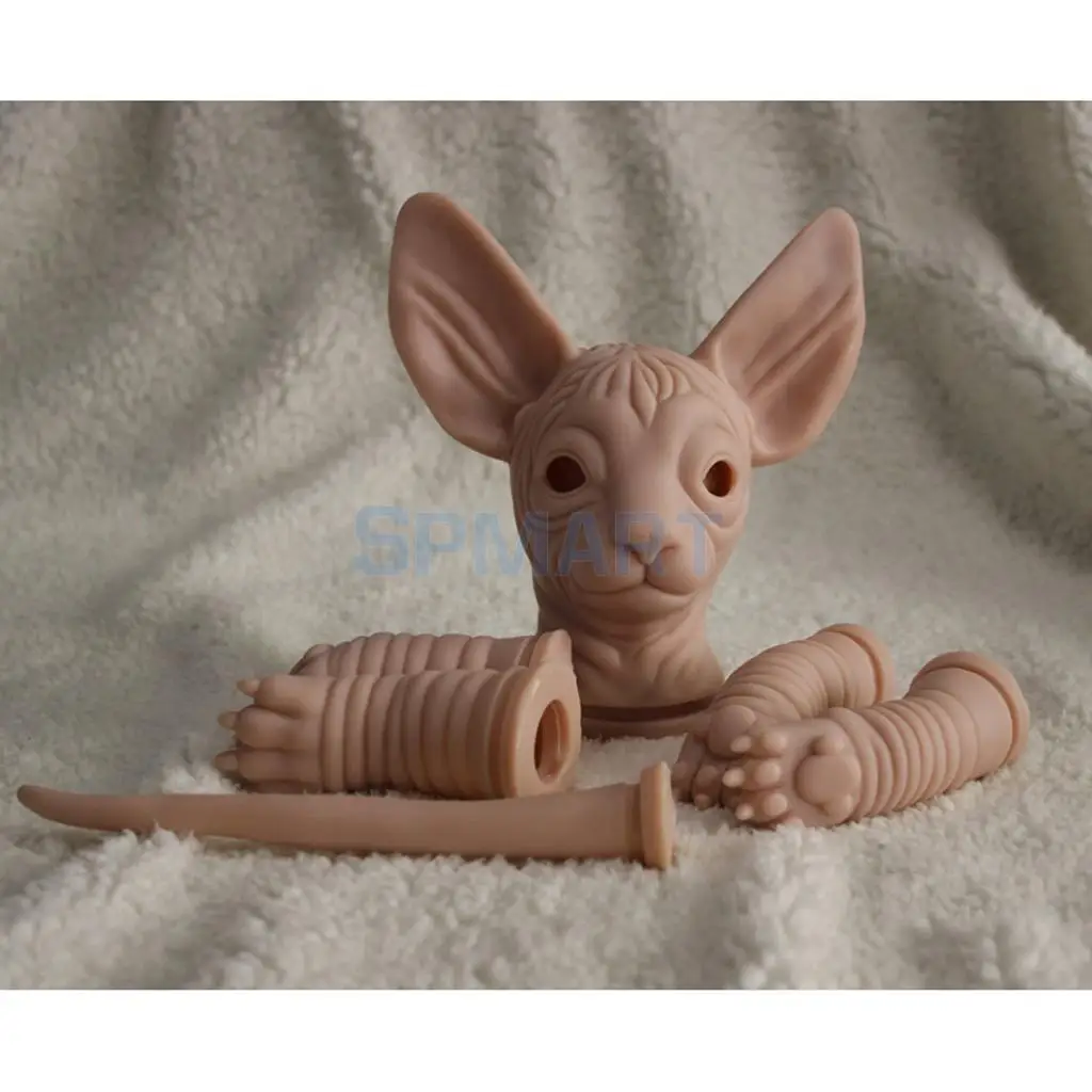 Real Tacto de la Silicona de 18 pulgadas Renacer Kits de Gato Sphynx de la Extremidad Molde Realista Cat Modelo de Muñeca Sin pintar, Trabajo hecho a mano de BRICOLAJE 0
