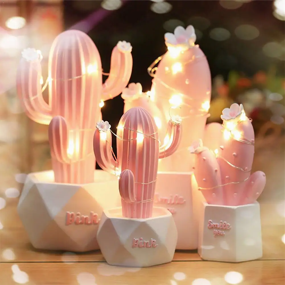 2019 Original Cactus Lámpara de Mesa LED Sueño de la Estrella de la Lámpara Pequeña Luz de Noche del Dormitorio de la Decoración para Niños Regalo 0