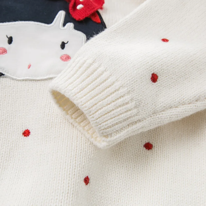 DB12326 dave bella invierno bebé lindo de dibujos animados de chicas arco de punto suéter de la moda de los niños de jersey niño boutique tops 0