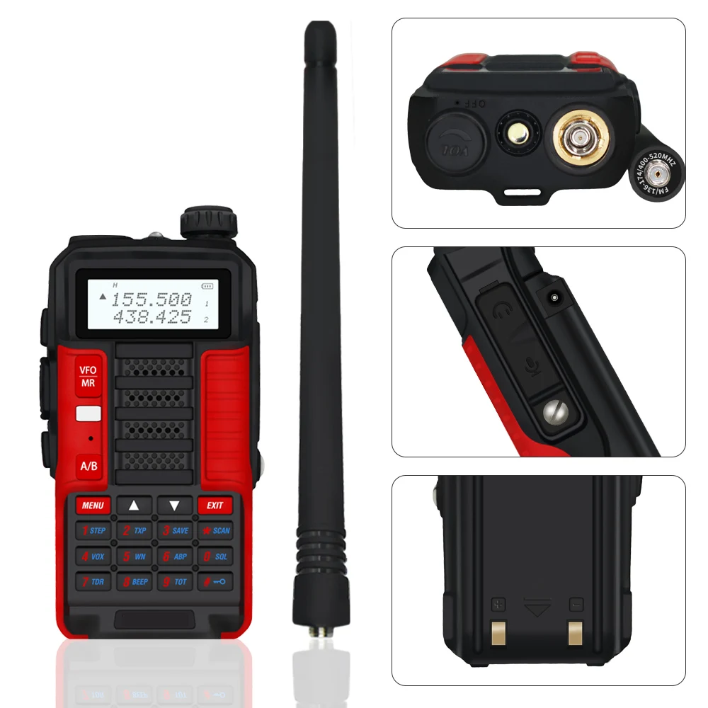 10W Baofeng UV-5R MAX Walkie Talkie UV5R max de Banda Dual de Dos vías de Radio UHF VHF Transceptor USB para Cargar la Caza de Jamón de Radio Transmitte 0