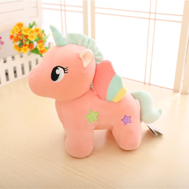 Kawaii Animales Juguetes Lindo Colorido de Peluche de Juguete de Felpa Rosa Unicornio Volando caballo de juguete y de la Muñeca de la Navidad regalo de Cumpleaños para niños 0