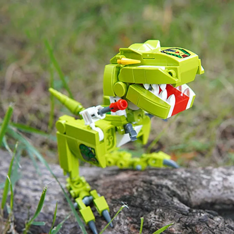 Iluminar la Deformación Robot Bloques de Construcción de los Dinosaurios Juguetes Ladrillos Rompecabezas de Cubo de Juguetes Educativos para Niños Chicos Regalos de Navidad 0