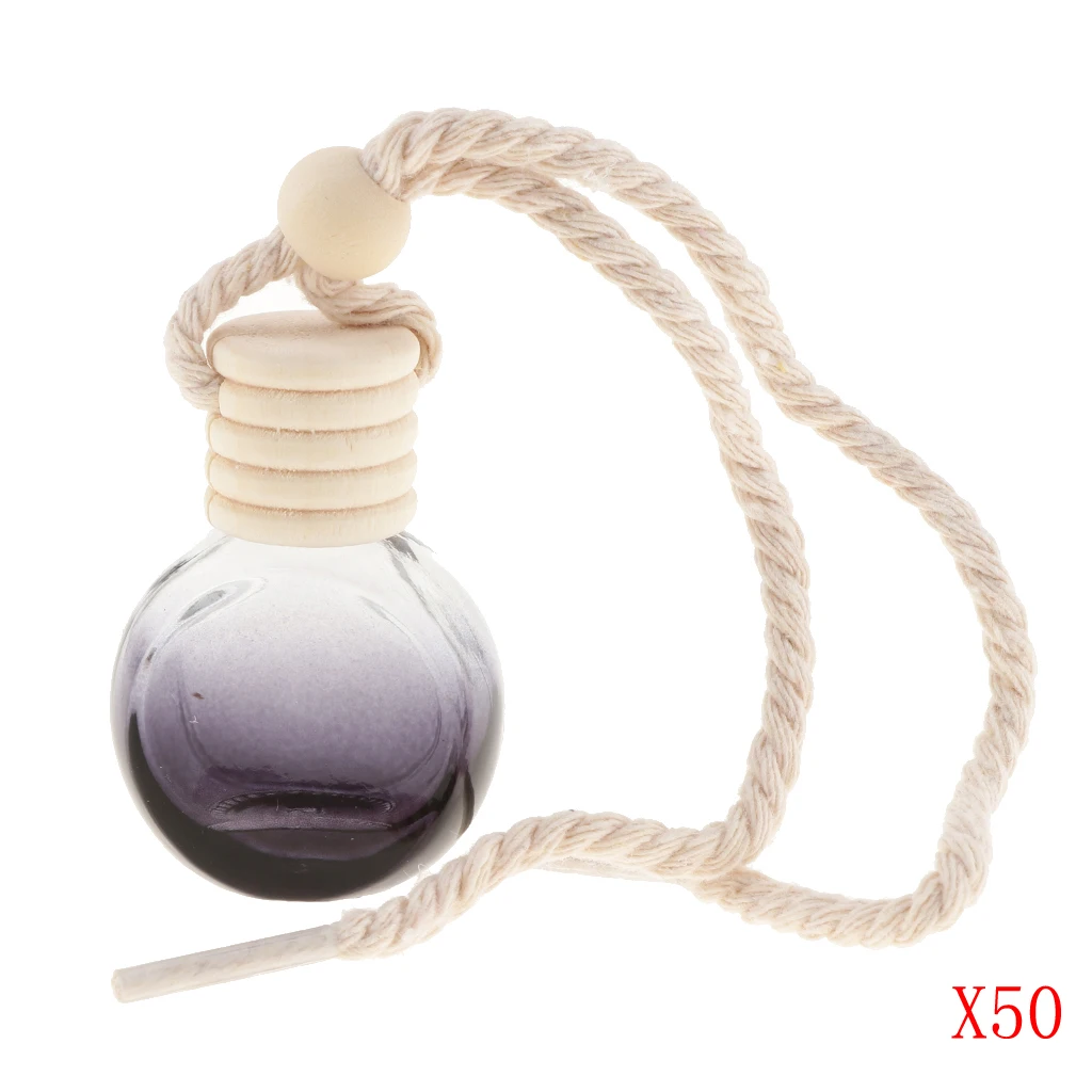 50Pcs 10ml Vacía Botella de Perfume Colgante de Coche Colgante de Adorno de Decoración para el Hogar en Ronda 0