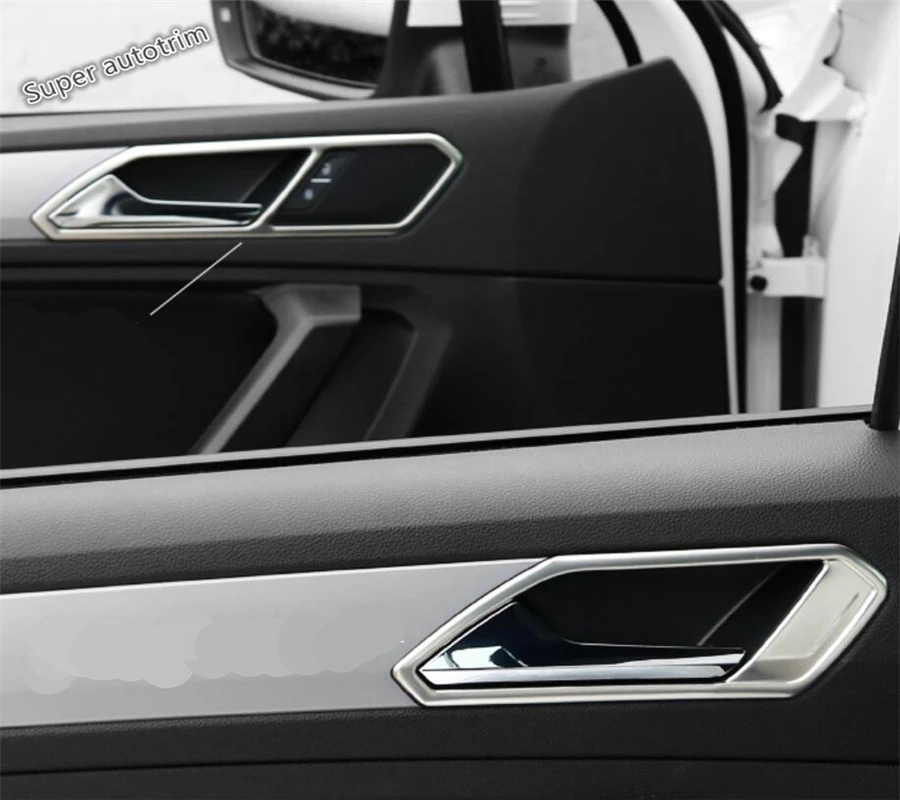 Lapetus Interior de la Manija de la Puerta Tazón, Cubrir Recorte de Accesorios de Ajuste Interior Para Volkswagen VW Tiguan 2016 - 2020 de Acero Inoxidable 0
