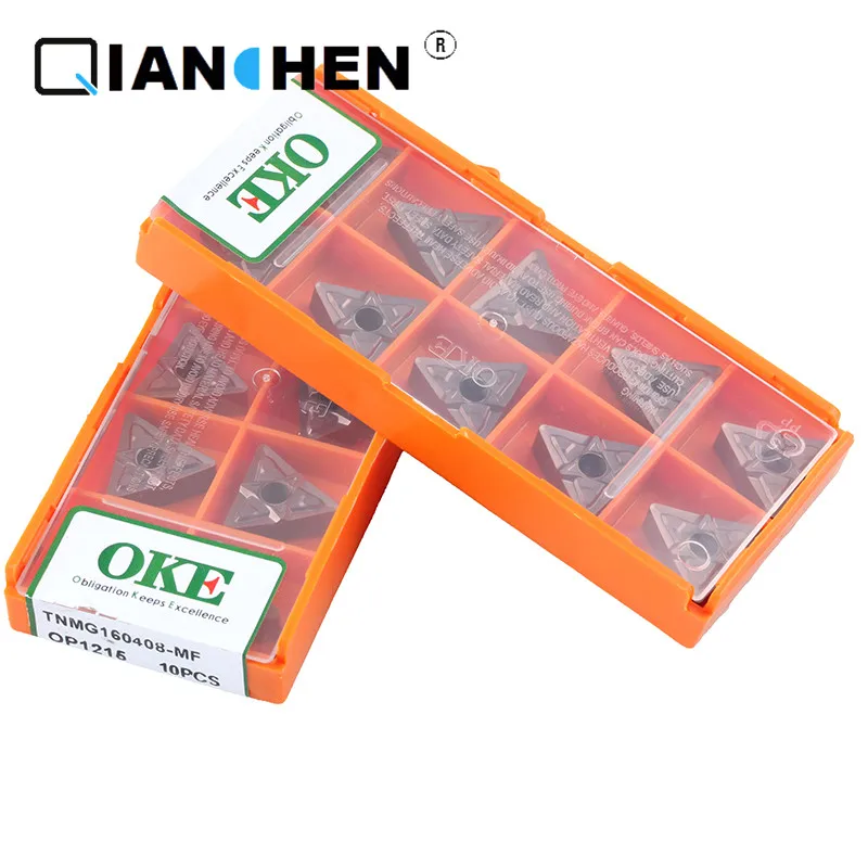 Calidad Original OKE 10pcs/lot de alta precisión de alto rendimiento de alta resistencia de la CNC TNMG160408-MF OP1215 de la industria de las plaquitas de metal duro 0