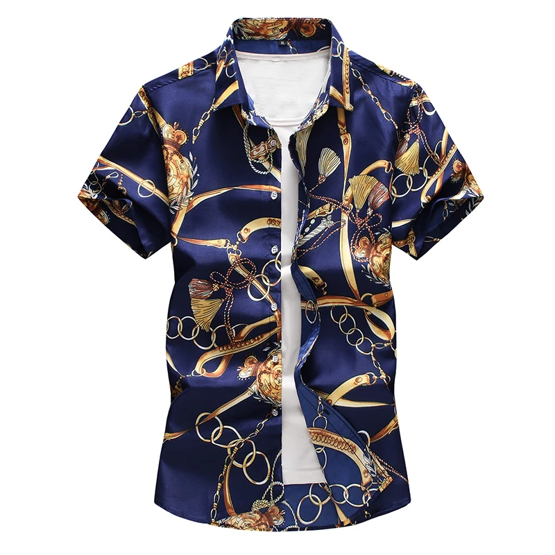 5XL 6XL 7XL de la Camisa de los Hombres de Verano Nueva Moda de la Personalidad Impreso Camisetas de Manga Corta Hombres 2021 Casual Más el Tamaño de la Playa Camisa Hawaiana 0