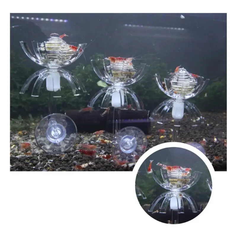 Los peces de Cristal Camarones Ocultar Casa de Acuario Multi-función de Espinaca de la Jaula de la Bola de Musgo Seco Spinachl de Alimentación Alimentador de plato de Comida 0