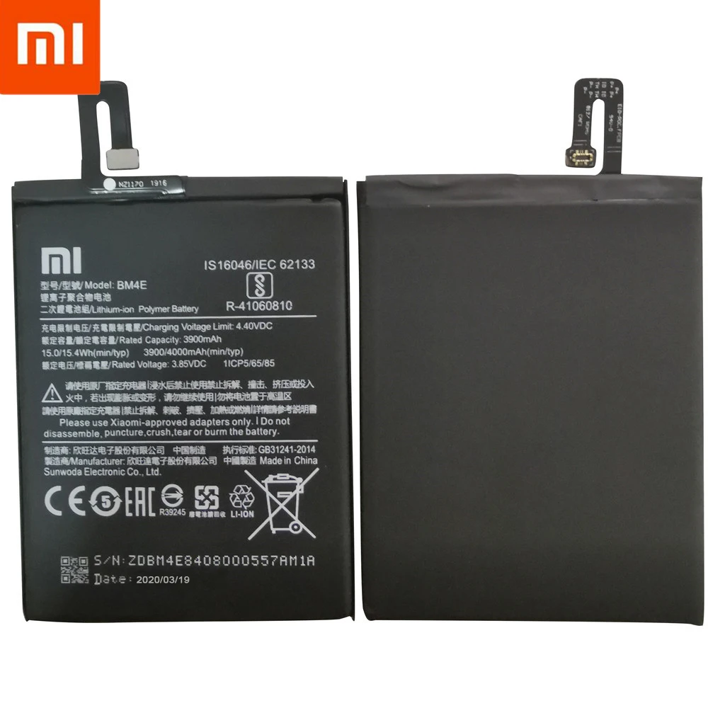Xiao Mi Original de la Batería del Teléfono BM4E para Xiaomi Mi Pocophone Poco F1 3900mAh Baterías de Repuesto Herramientas Gratuitas 0