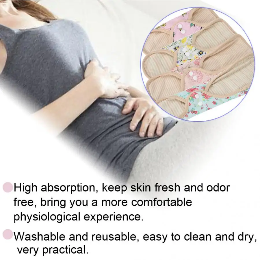 Femenino Lavable Sanitarias Toalla de Tela Menstrual de la Maternidad de la Almohadilla en forma de abanico Ala Reutilizables toalla Sanitaria Panty Liner Mama Pad 0