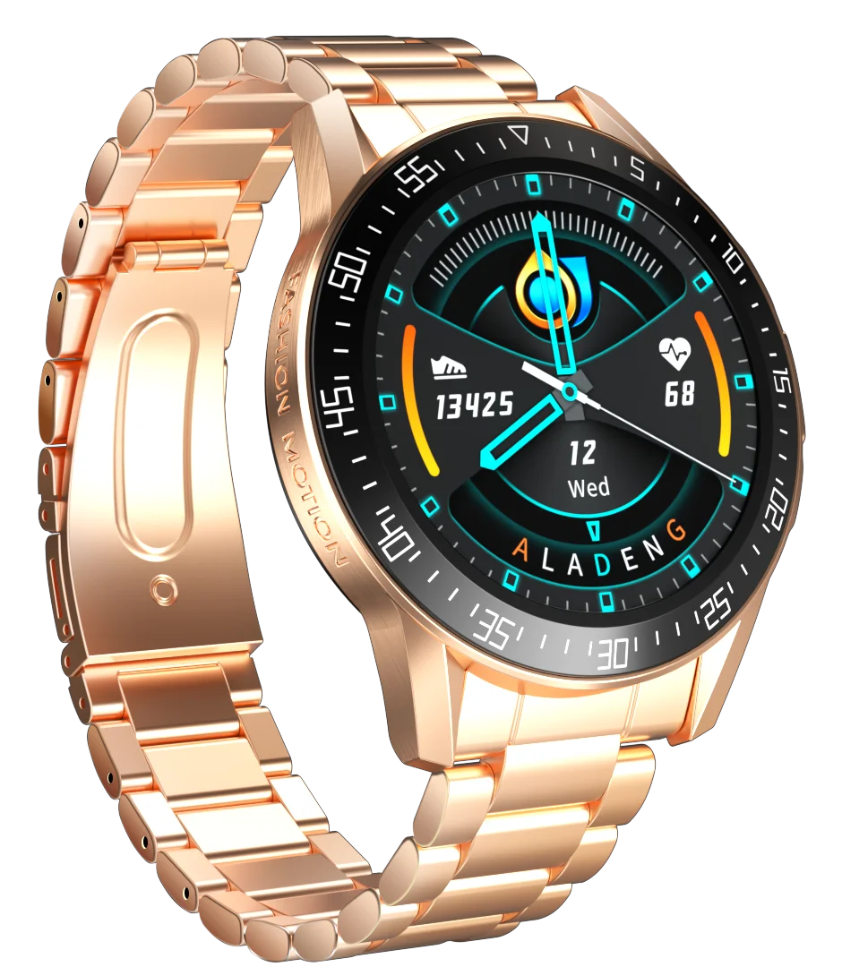 696 Reloj Inteligente ALD3 de Infrarrojos de la temperatura del Cuerpo de medida de Bluetooth de la Llamada de la frecuencia cardíaca Passometer Smartwatch de los Hombres Pulsera de las Mujeres de B 0