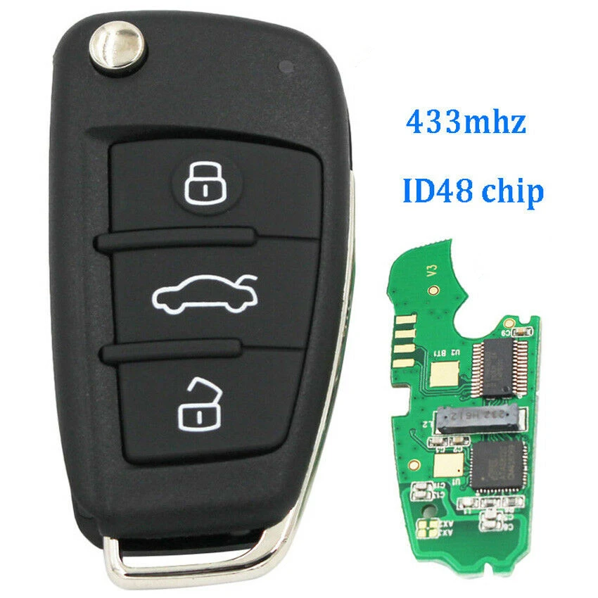 3 Botones de Coche de Entrada Sin llave Smart Remote Clave 315Mhz 434Mhz ID48 Chip para Audi Q3 A1 Total del Coche Semi Inteligentes Clave 0