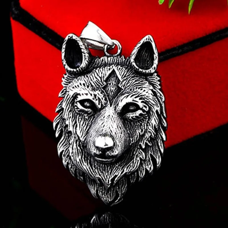 De Acero Inoxidable De La Personalidad Creativa Pirata Colgante, Collar De Nordic Wolf Cabeza Collar Animal Original Tendencia Del Partido Del Collar 0