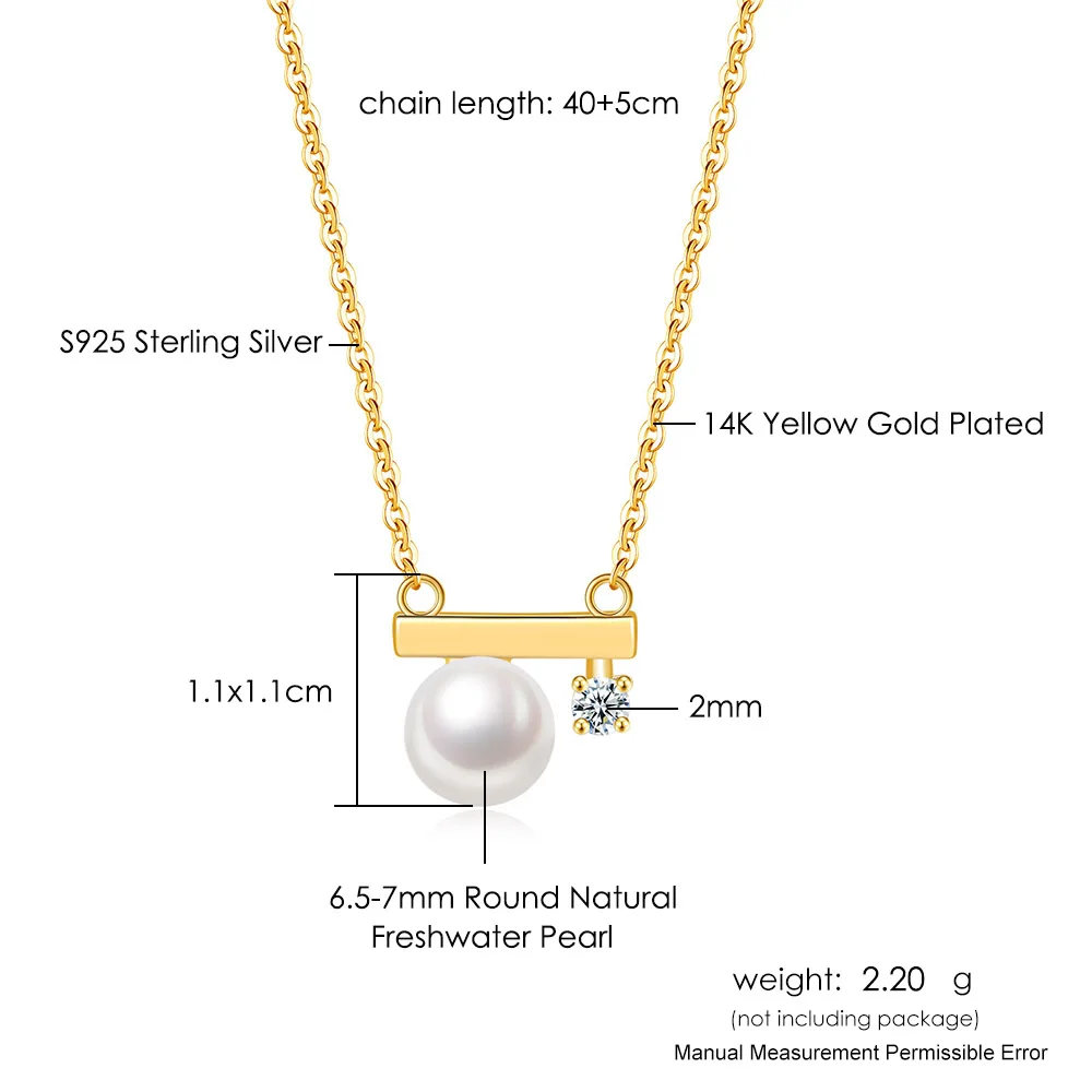 ASIIR de agua Dulce de la Perla Colgante Collar Para las Mujeres Viga de Equilibrio del Diseñador de la Joyería 925 de Plata 14K Chapado en Oro de Joyería Fina LMNI125 0