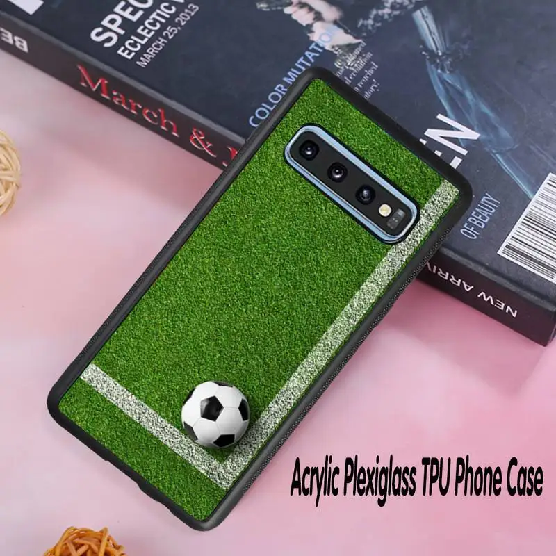 Los deportes de Fútbol de la caja del Teléfono Para Samsung S9 Galaxy S8 S10 S10e S20 PLUS Para el Caso de Samsung S10plus S6 Edge Duro de la Cubierta de Plexiglás 0