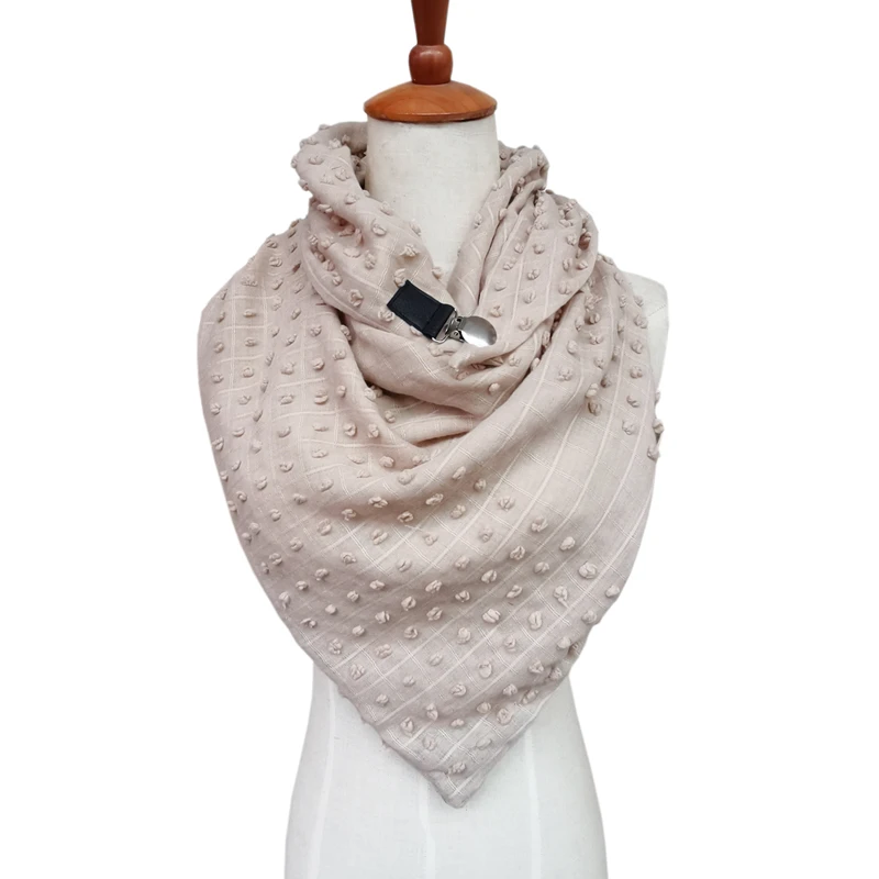 El invierno de la bufanda para las mujeres foulard soild punto 3D diseño de botón echarpe hiver femme suave y cálida sjaal femenino redecilla de bufandas y chales 0