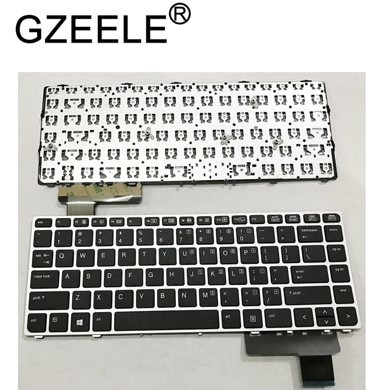 GZEELE inglés teclado del ordenador Portátil para HP EliteBook Folio 9470M 9470 9480 9480M 702843-001 NOS Reemplazar el Teclado de Plata 0