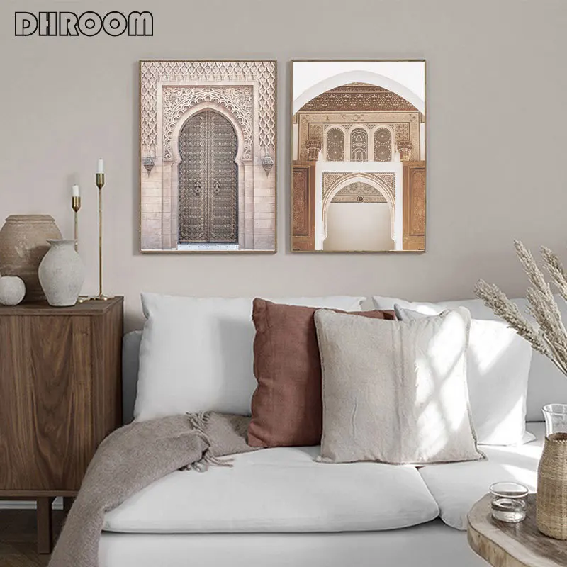 Marruecos Árabe De La Puerta De La Arquitectura Lienzo De Pintura De Viaje Paisaje De La Impresión Del Cartel Islámica Arte De La Pared De La Imagen De La Fotografía Musulmán Decoración 0