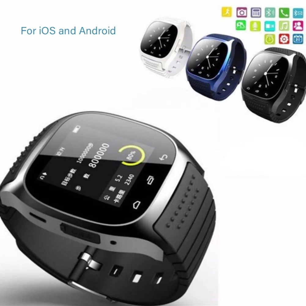 M26 impermeable Smartwatch Bluetooth M26 Reloj Inteligente Diario impermeable de la Pantalla LED Para el Teléfono Android Sync Podómetro Reloj Inteligente 0