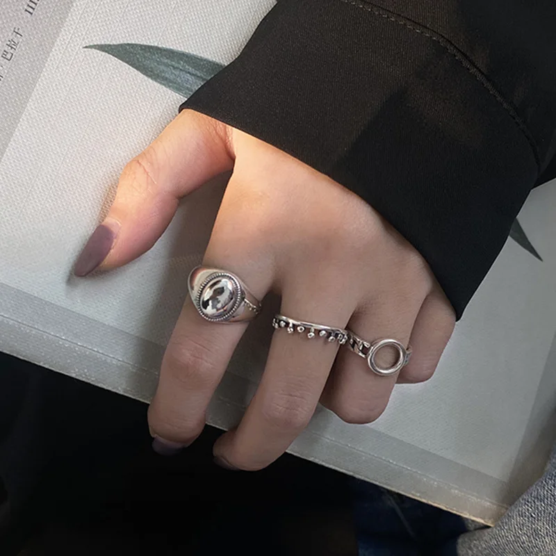 S925 plata de ley liso abierto dedo índice el anillo de mujer de corea simple resfriado de la moda de la celebridad en línea Japón personalidad fresca 0