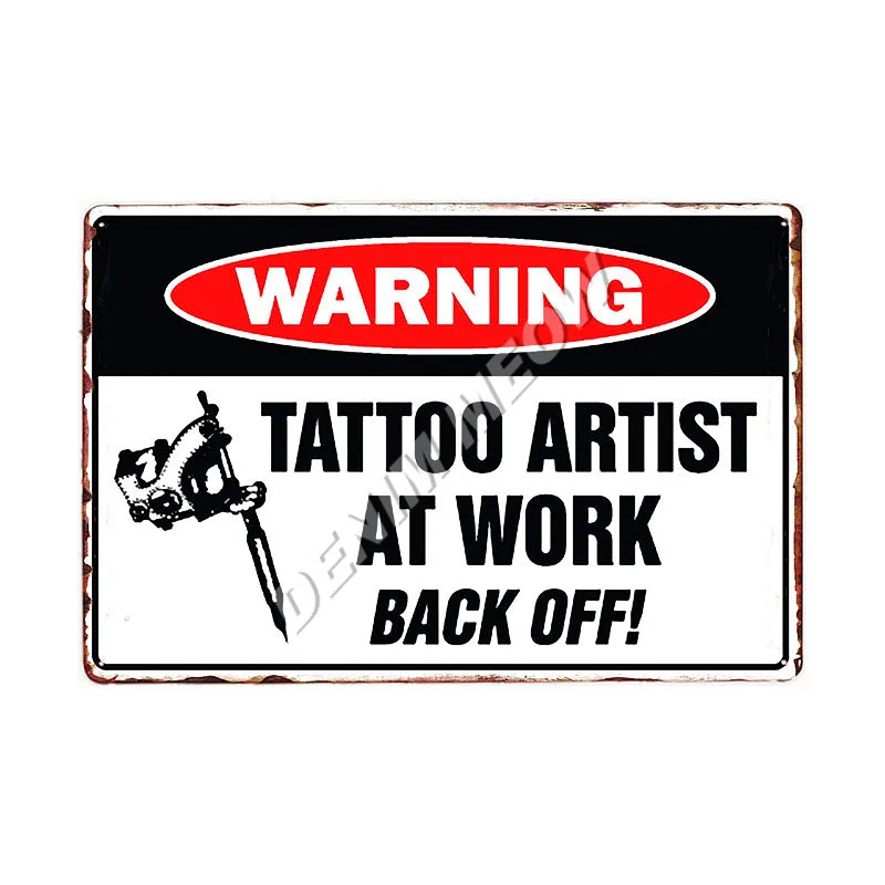 El clásico Estudio de Tatuajes Lata de Metal Signo de la Vendimia de la Pared del Arte de la Pintura de la Placa de la Tienda de Tatuajes de Antigüedades de la Decoración de la Habitación de Salón de Decoración para el Hogar WY86 0