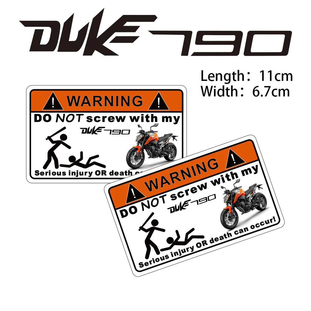 KODASKIN 2 Piezas de la Motocicleta No Tornillo etiqueta de Advertencia de Calcas para DUKE790 duque 790 0