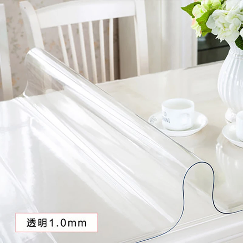 1.0 mm PVC de la prenda Impermeable Transparente mantel de Plástico Mat Almohadilla de corea Mesa Rectangular de Tela Suave para el Protector de Vidrio Mesa de 0
