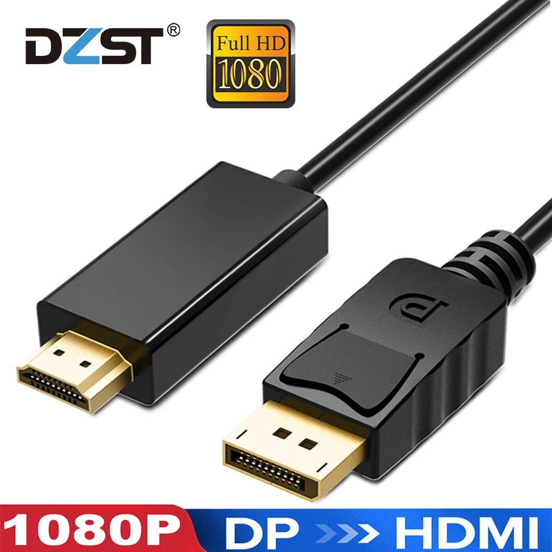 DZLST DP Cable HDMI macho a Macho de DisplayPort a HDMI de conversión de Vídeo Cable del Adaptador de Audio para PC HDTV Proyector Portátil 1080P 0