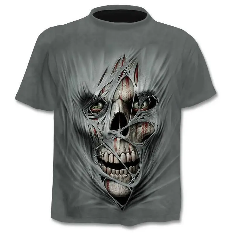 Nuevo Mens Cráneo camisetas de Marca de estilo punk dedo cráneo 3Dt - camisas de los Hombres Tops de Hip hop de la impresión 3d del cráneo punisher T-shirt dropshipping 0