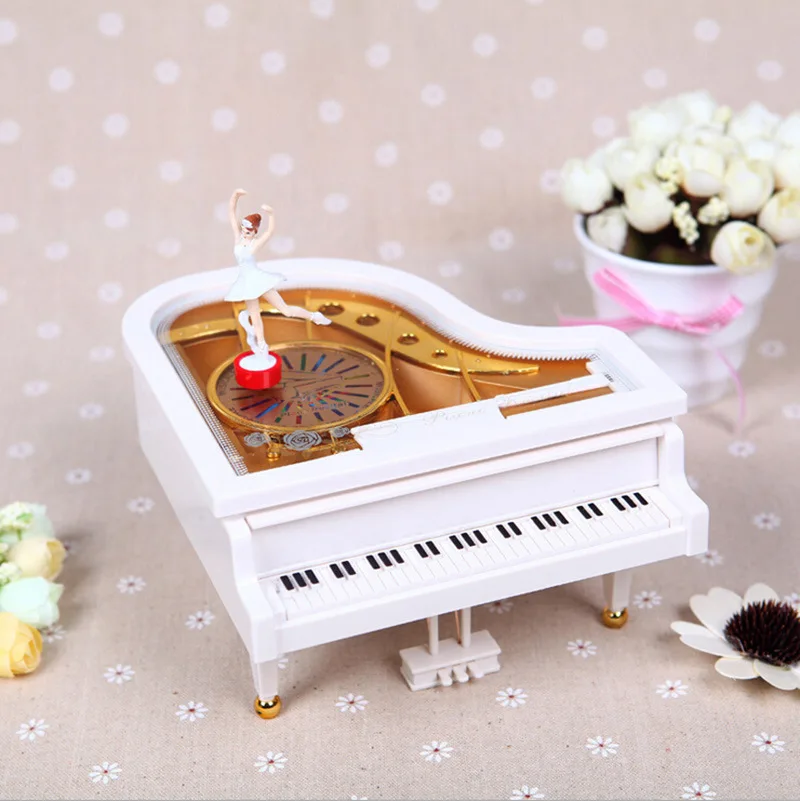 [MGT]Mecanismo de Caja de Música de Piano Clásico Vintage Movimiento Chica Bailarina de Caja de Música de carrossel Modelo de Piano Ración de Niña de las Cajas de Música 0