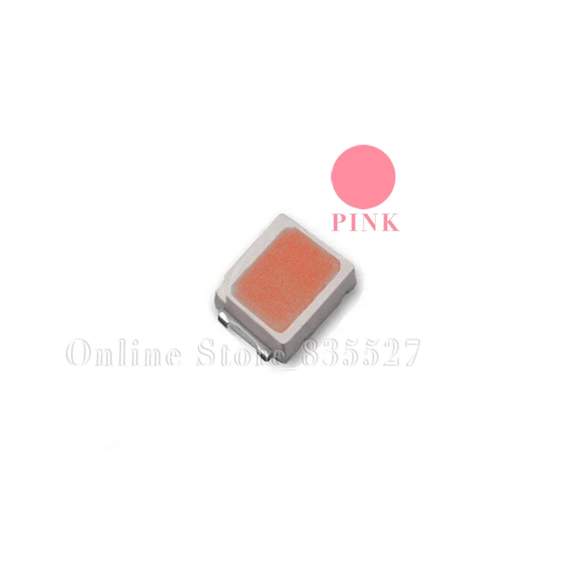 1000pcs/lot cuentas de lámpara LED de color rosa SMD 2835 0.2 W Super destacar el diodo emisor de luz 0