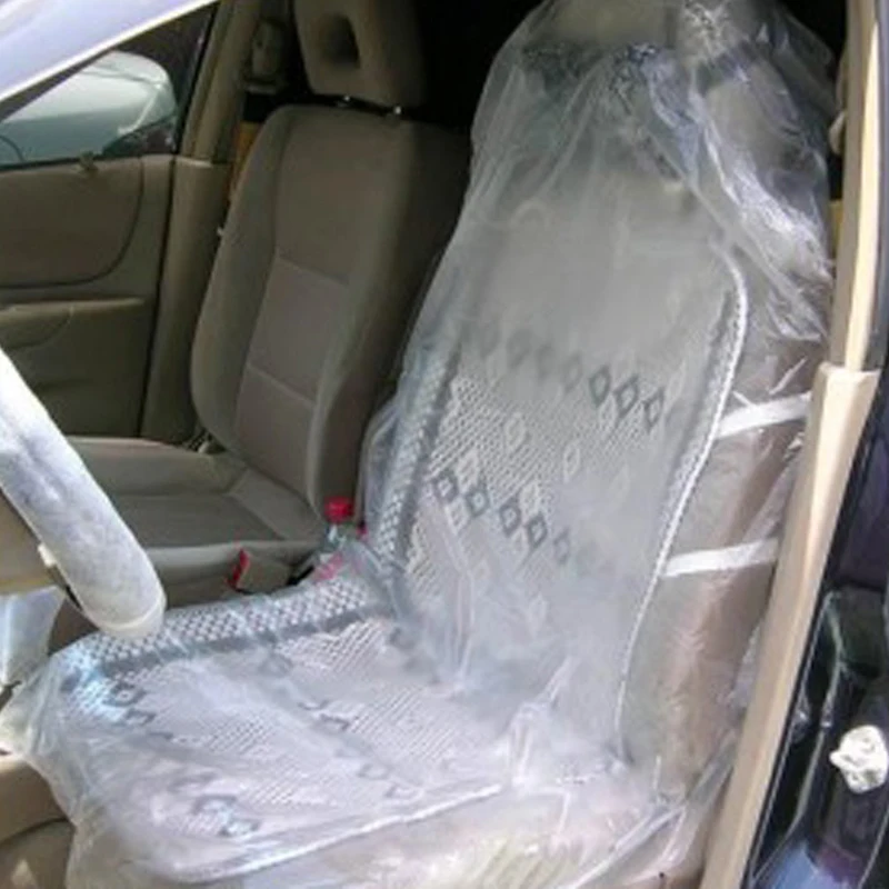 10 pcs. Desechables de un asiento de automóvil cubre la protección del vehículo láminas para mecánico de reparación transparente 0