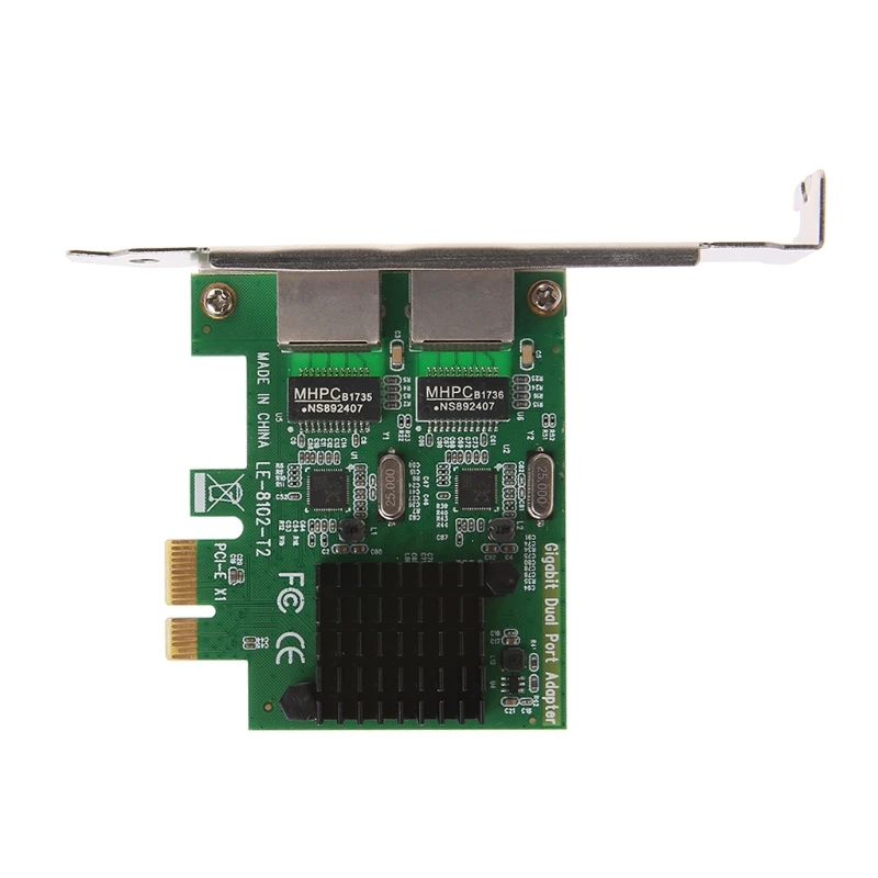 Puerto Dual PCI-E X1 Gigabit Ethernet Tarjeta de Red 10/100/1000Mbps Tasa de Adaptador 0