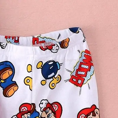 Caliente la Venta de Niños del Bebé Niño de 2 unidades de Super Mario ropa de dormir ropa de Dormir Pijamas Set 1-7Y 0