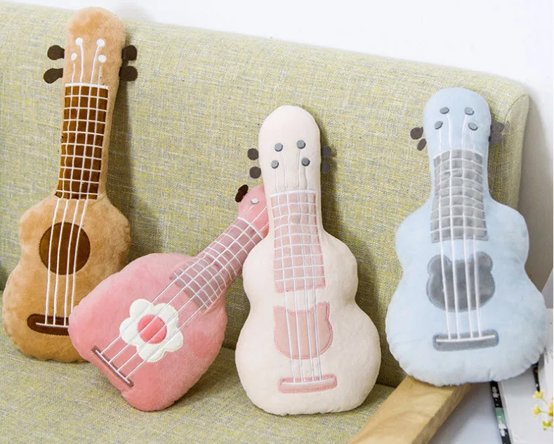 Dibujos animados de peluche ukelele Juguete plushed guitarra almohada decoración del Hogar cojín de Regalo para los niños 0