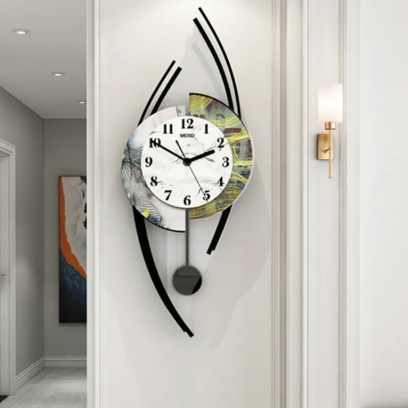 Luz nórdica de lujo creativo reloj de pared de la sala de estar minimalista moderno casa del reloj restaurante de moda de la decoración de la pared LX110308 0