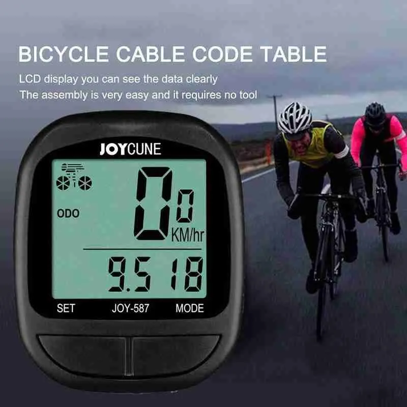 Ordenador de bicicleta Tabla de códigos de Mtb de la Bicicleta de Carretera Cable Impermeable Odómetro Cronómetro Digital LCD de Ciclismo Accesorios de Ordenador de la Bicicleta 0