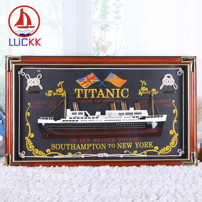 LUCKK Titanic Colgante de Pared Foto 73*43 Marco Con El Nudo Marinero de Recuerdos al Mar Casa de Estilo de la Decoración de la Sala de Artesanía de Envío Gratis 0