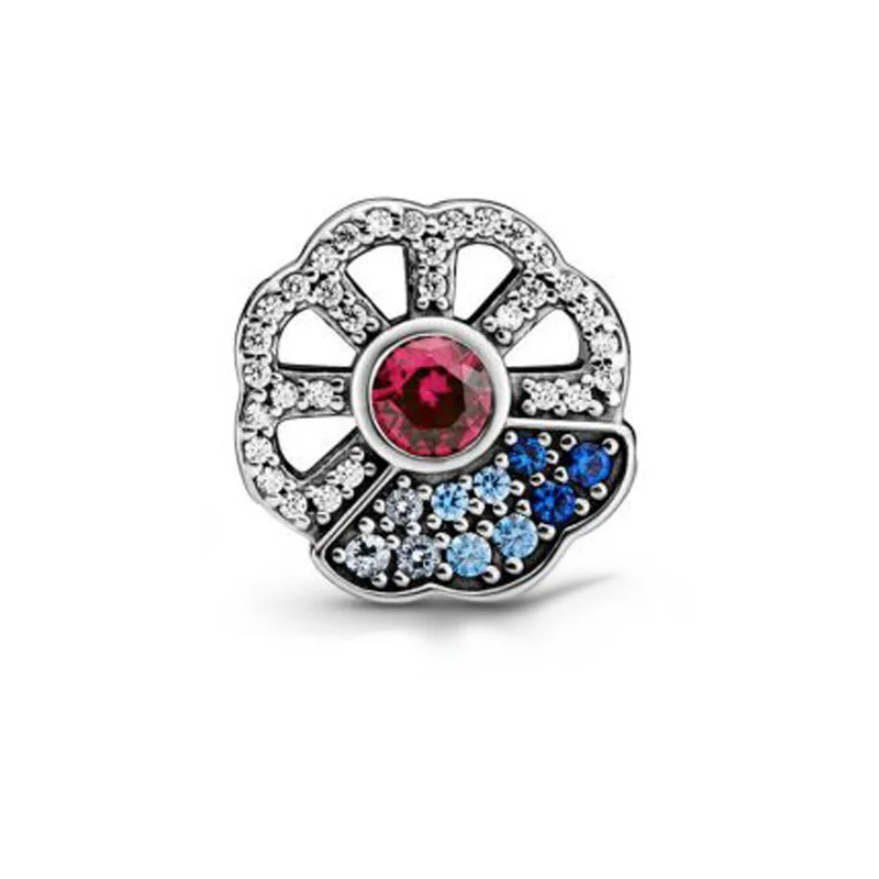 Nueva 2020 Blue & Pink Ventilador Encantos Perlas de ajuste Original, el Encanto de la Pulsera de diy de la Joyería de regalo 0